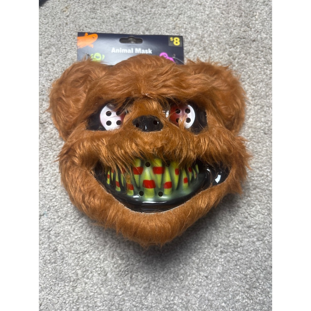 Animal Mask Creepy Scary Bear Halloween Costume One Size Brown Unisex